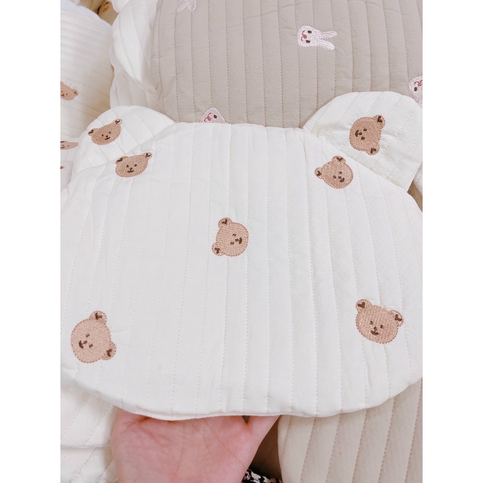 Gối tai gấu tai thỏ đáy lưới thoáng khí sử dụng cả 4 mùa cho bé