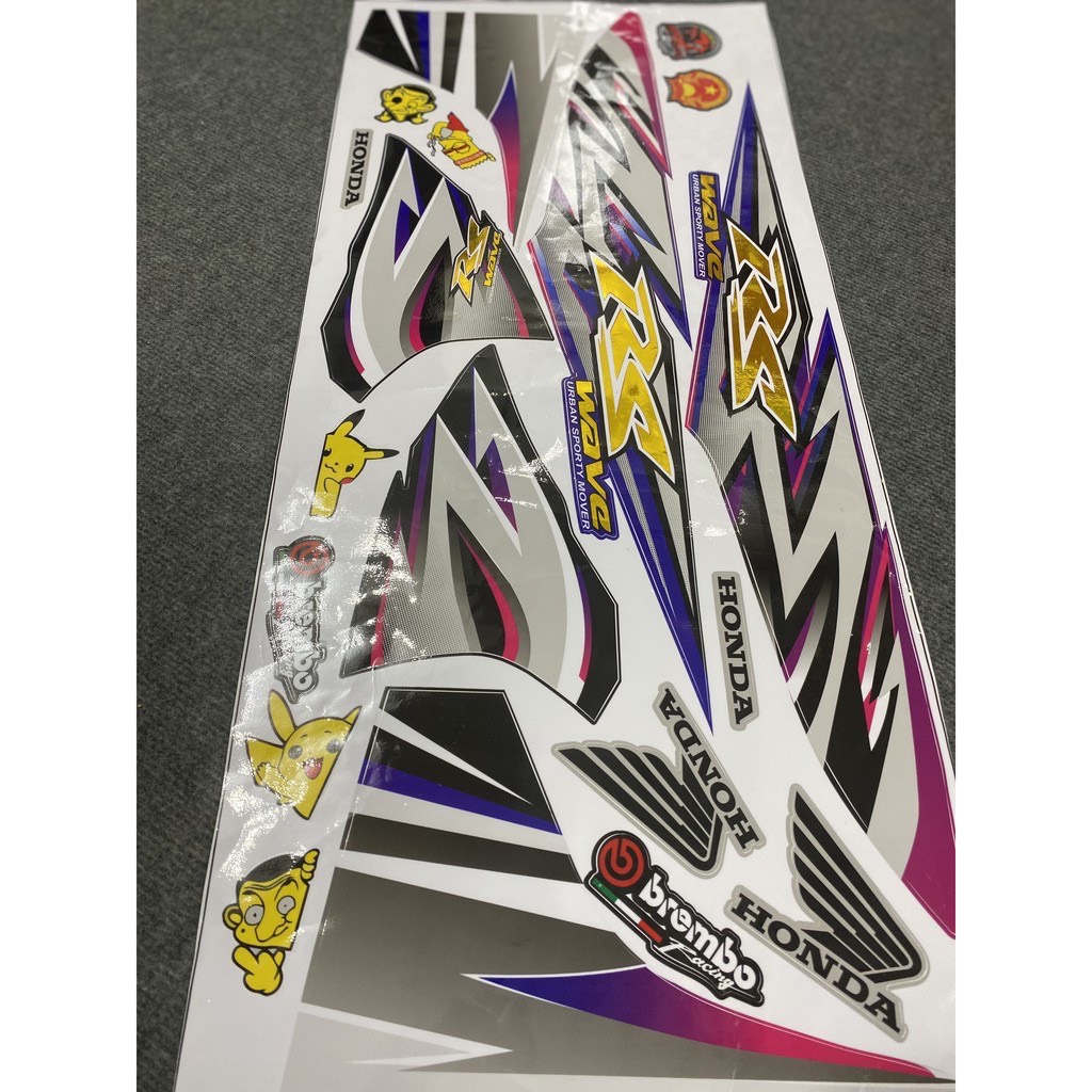 Tem rời Wave Alpha ( CROM RS ) phối màu. Dán cho Wave 50cc/100cc/110cc( Tem 3 lớp chống nước chống bay màu )