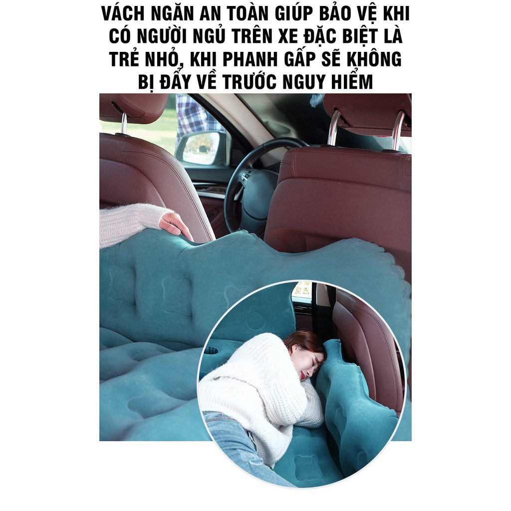 Đệm hơi ô tô cho xe 4-7 chỗ tặng kèm bơm điện và gối cao cấp - sang trọng