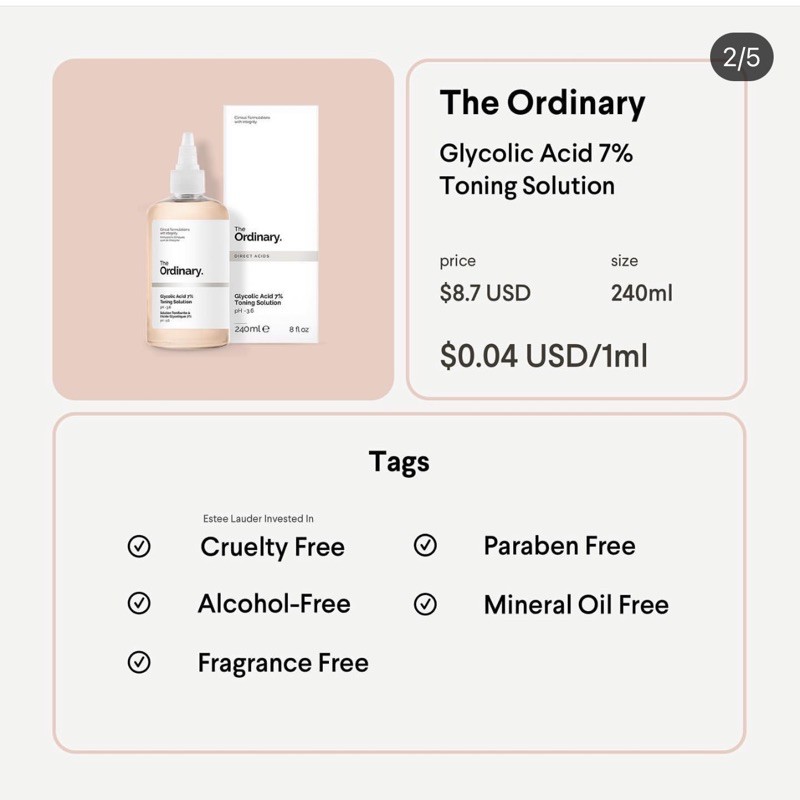 Nước hoa hồng tẩy tế bào da chết Toner AHA The Ordinary Glycolic Acid 7% Toning solution (Bill Us) | BigBuy360 - bigbuy360.vn