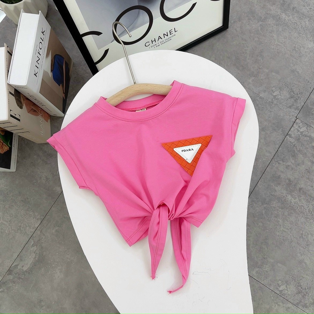 Áo Thun Bé Gái - Áo Croptop Buộc Dây Bé Gái xinh xắn - Size từ 9 - 33kg
