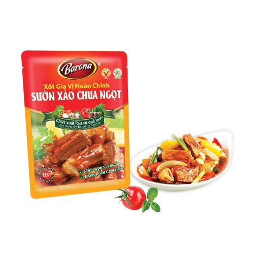 Combo 10 Gói BARONA - 2 Cá/Thịt Kho/1 Sườn Chua Ngọt/1 Canh Chua /1 Rôti /1 Nướng Hàn Quốc/2 Nướng Sả /1 Bò Kho/1 Ngũ Vị