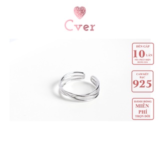 Nhẫn bạc Cver Silver S925 đan chéo thiết kế độc đáo cá tính N-A165