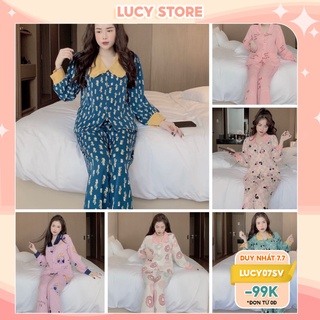 Đồ ngủ pijama quần áo mặc nhà mùa hè nữ chất lụa mango thoáng mát Lucy Store