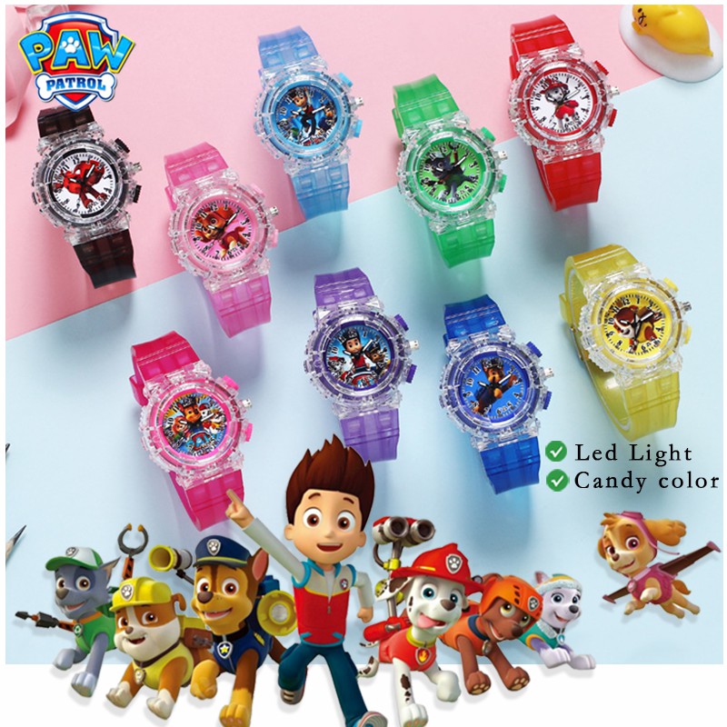 Đồng Hồ Điện Tử LED Hình Người Nhện / Hello Kitty / Paw Patrol / Frozen Cho Bé 2022