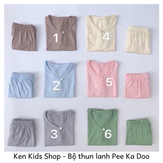 Bộ Quần Áo Cộc 💖Pee Ka Doo💖 cho Bé Trai Bé Gái 5-17kg chất liệu thun lạnh Hàn Quốc nhiều màu