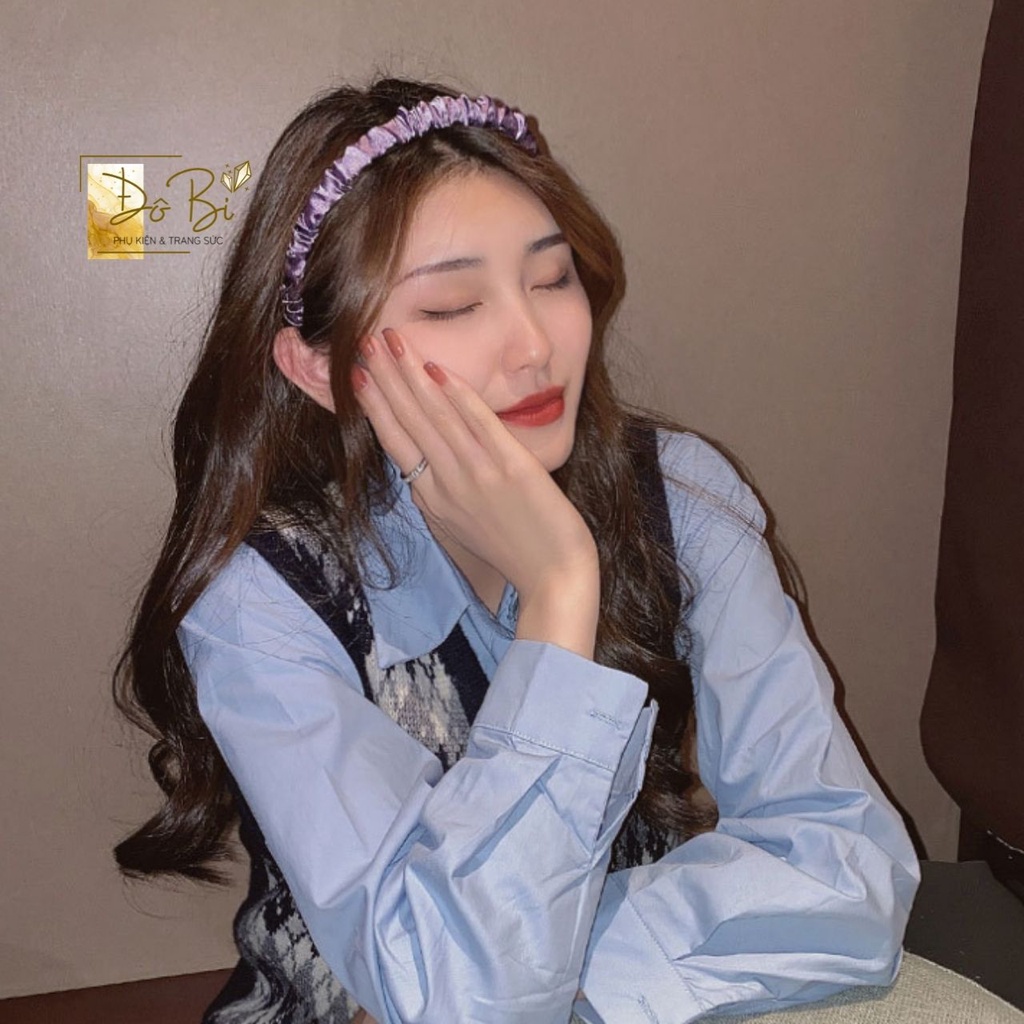 Bờm tóc lụa satin màu sắc hot trend Hàn Quốc ĐôBi
