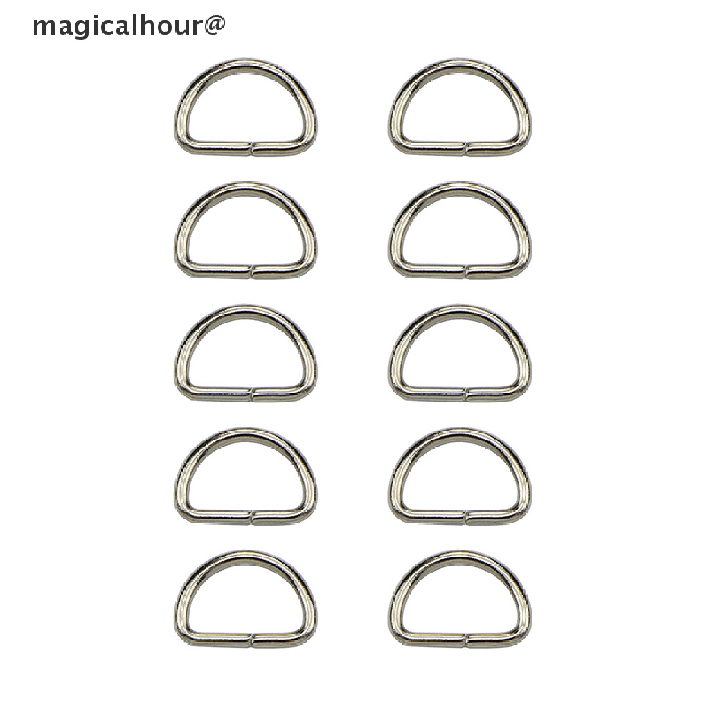 magicalhour 10Pcs Metal D Ring D-rings Purse Buckles For Clothes Bag Case Strap Web Belt *On sale