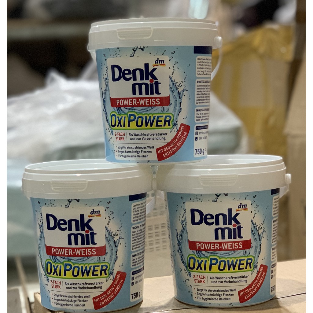Bột tẩy vết bẩn dành cho quần áo màu Denkmit Oxi Power Multi Flecken Entferner 750g (Đức)