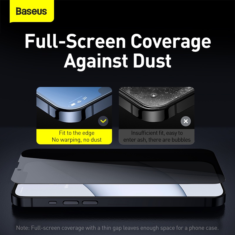 Kính cường lực bộ 2 miếng Full viền Baseus 0.3mm Full-screen and Full-glass Tempered Glass Film For iP 13 2021