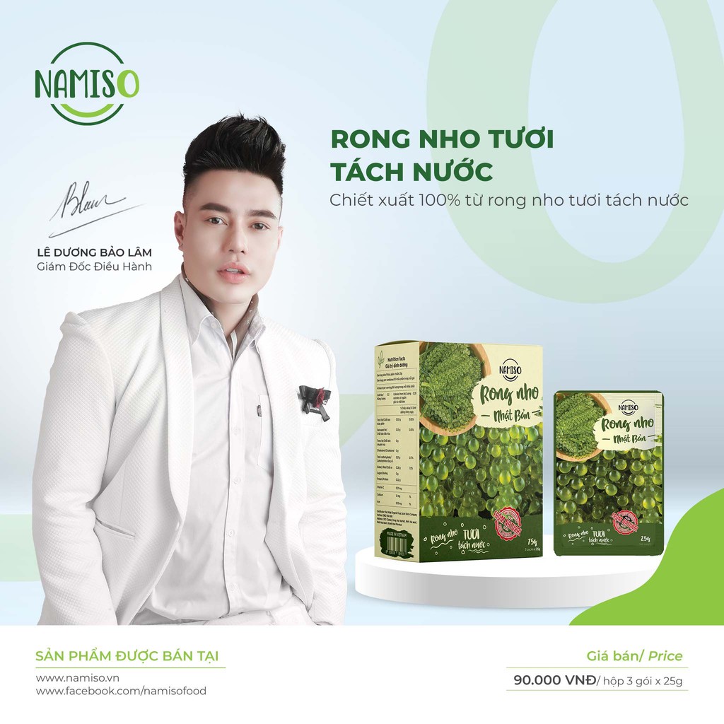 [Rẻ Vô Địch] Rong Nho Namiso 1 GÓI 25gr tách nước Chính hãng - Công Nghệ Tách Nước Tiêu Chuẩn Nhật Bản | BigBuy360 - bigbuy360.vn