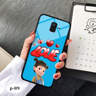Ốp lưng kính 3D Samsung A6 2018-cute