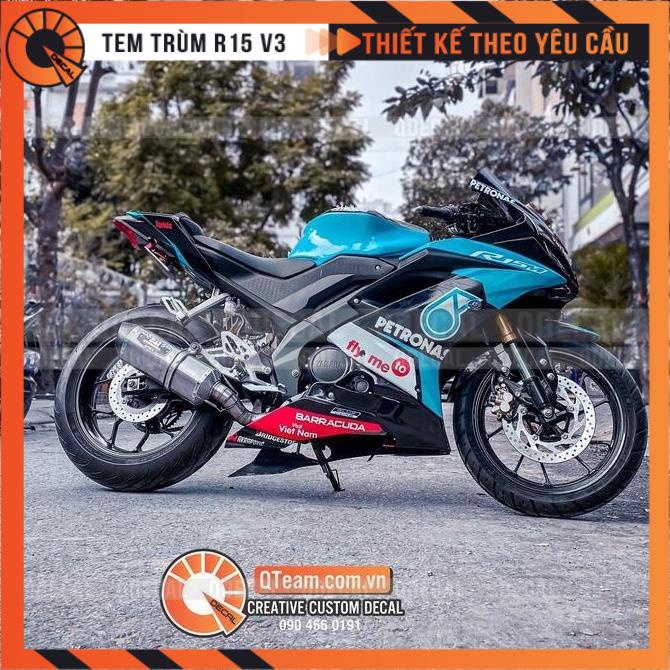 Tem Trùm R15v3 Thiết kế theo yêu cầu Patronas Đỏ xanh đen
