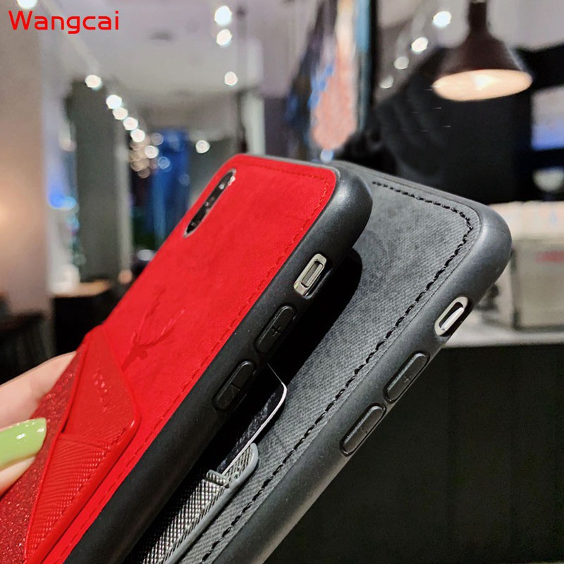 Ốp Điện Thoại Vải Mặt Nhám Hình Tuần Lộc Kiểu Ví Đựng Thẻ Xiaomi Redmi 9 9c 9a Note 9 Pro Max 9s 10x 4g 5g Pro Mi Note 10 Lite | BigBuy360 - bigbuy360.vn
