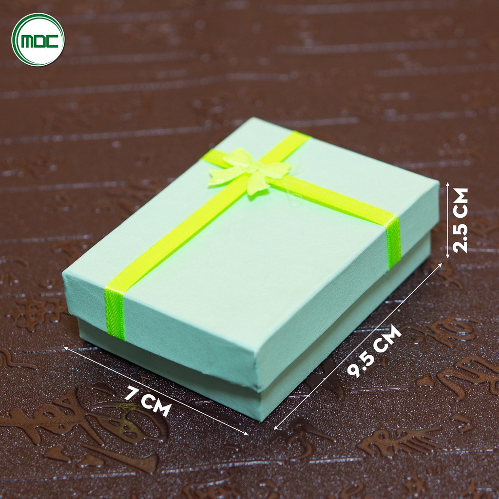 Mộc - Combo 12 Hộp Nơ Ép Trơn Đựng Quà Đựng Nhẫn Đựng Chuỗi Đá Size 9,5 X 7 X 2,5cm