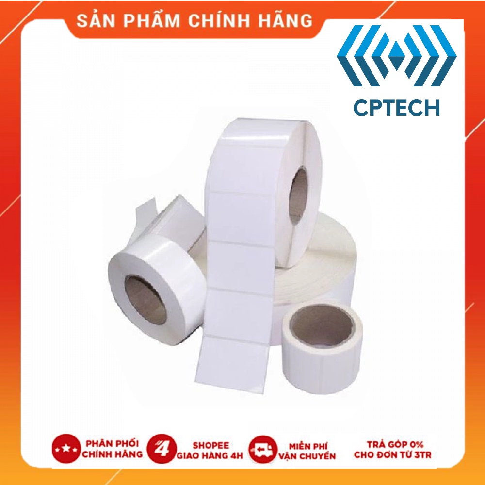 Giấy In Tem 80x60 mm - 8x6 cm (Cuộn 30 Mét)