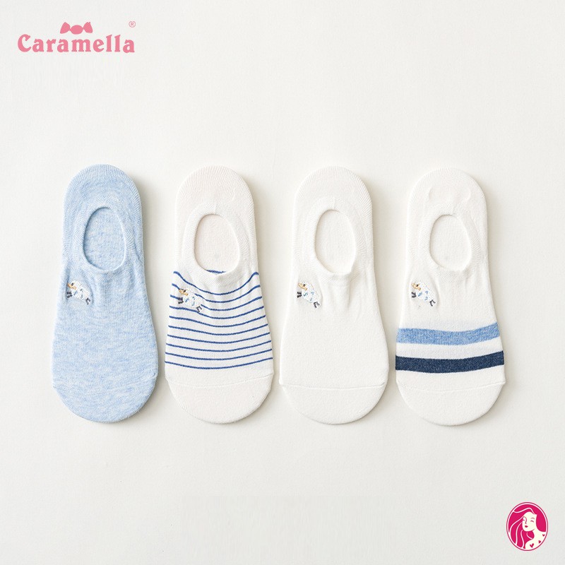 [Vớ nữ cổ ngắn] Tất nữ Caramella 4 đôi cao cấp mẫu Cừu Xinh