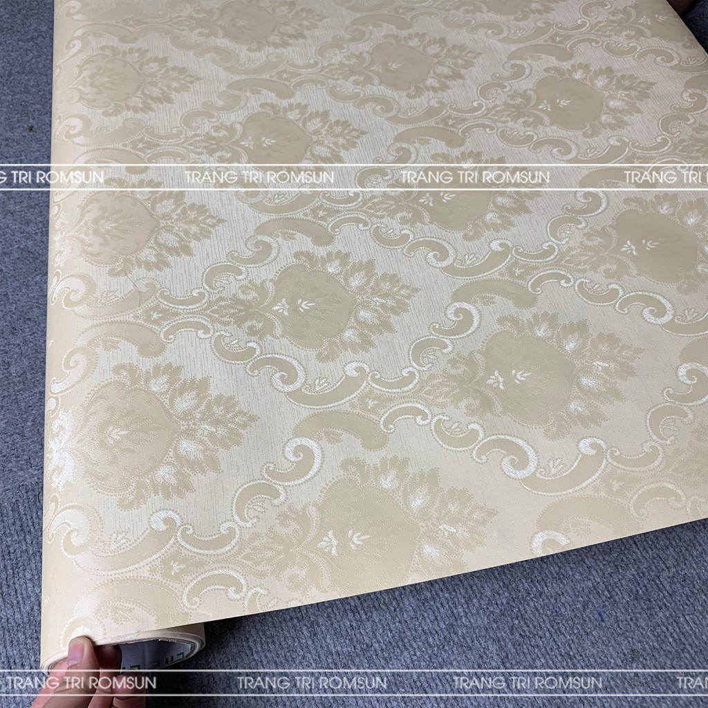 Giấy dán tường️ khổ 60cm 1m2 decal 3D cổ điển- Giấy trang trí tường phòng ngủ hàn quốc họa tiết nổi cao cấp