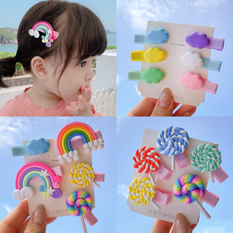 Set 3 Kẹp Tóc Nhiều Màu Sắc Cho Bé Gái