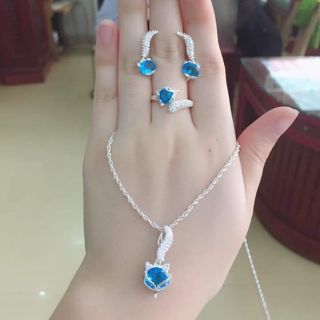 Bộ trang sức bạc hồ ly (3món bạc ta)