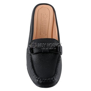 Giày sabo nữ da bò màu đen PH7936