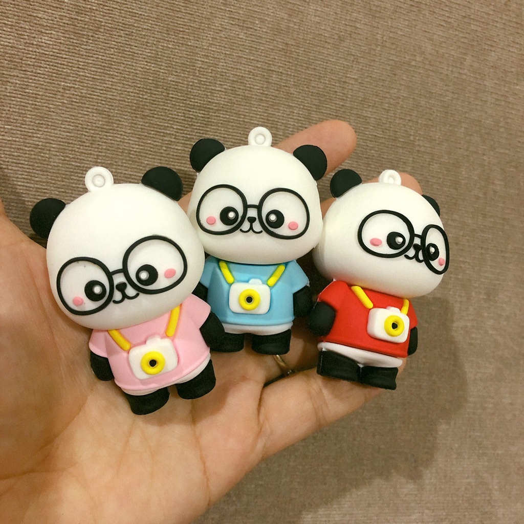 STICKER/JIBITZ/ CHARM HÌNH GẤU PANDA TRANG TRÍ DÉP SỤC