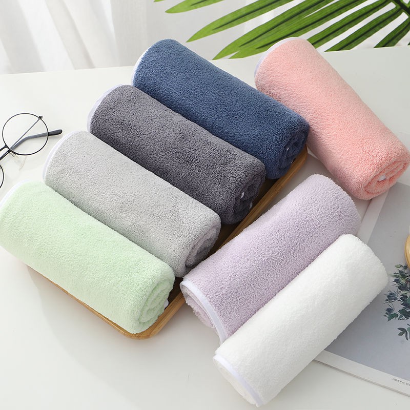 【Two Packs】 Khăn người lớn thấm hút tốt hơn cotton nguyên chất, lông cừu san hô khô đơn giản bán buôn không có xơ