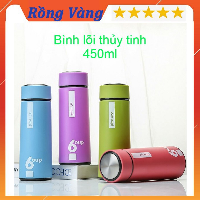 Bình giữ nhiệt lõi 450ml thủy tinh Bình đựng nước tiện ích