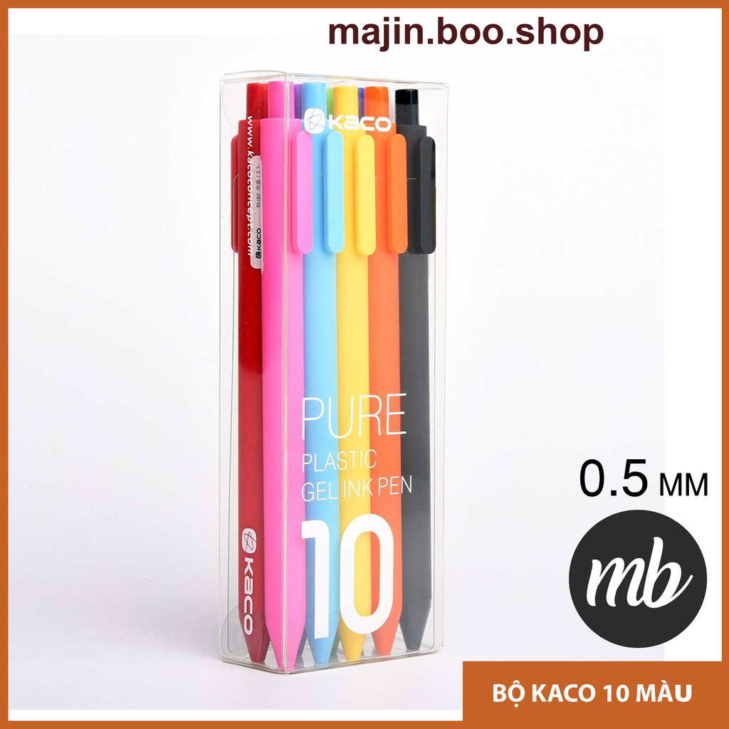 Bộ 10 bút bi gel KACO PURE nhiều màu