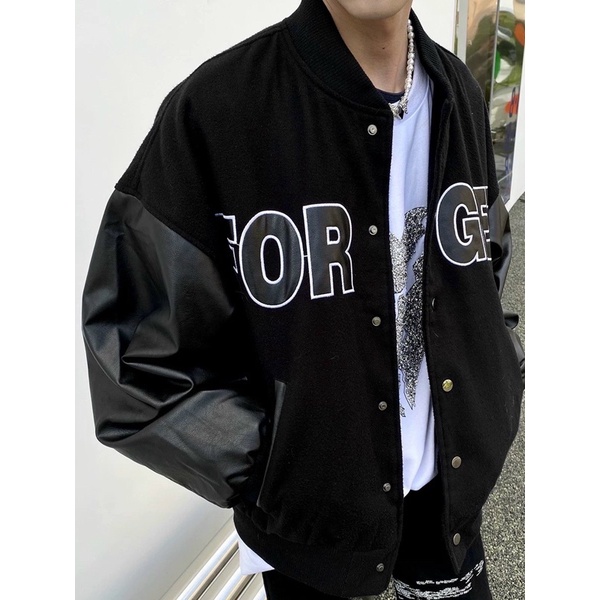 [ Rẻ vô địch ] Áo khoác bomber phối da tay freesize - forget