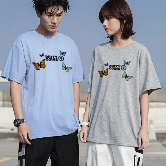 Áo Thun Tay Lỡ In Bướm Dirty Coins ATIN29, ÁO THUN NAM NỮ UNISEX - Áo Phông CÁ TÍNH HOT TREND 2021