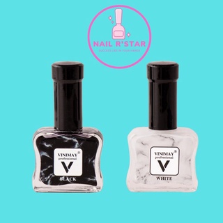 Cồn loang trắng, đen Vinimay chính hãng - loang cồn trang trí móng tay nghệ thuật 15ml