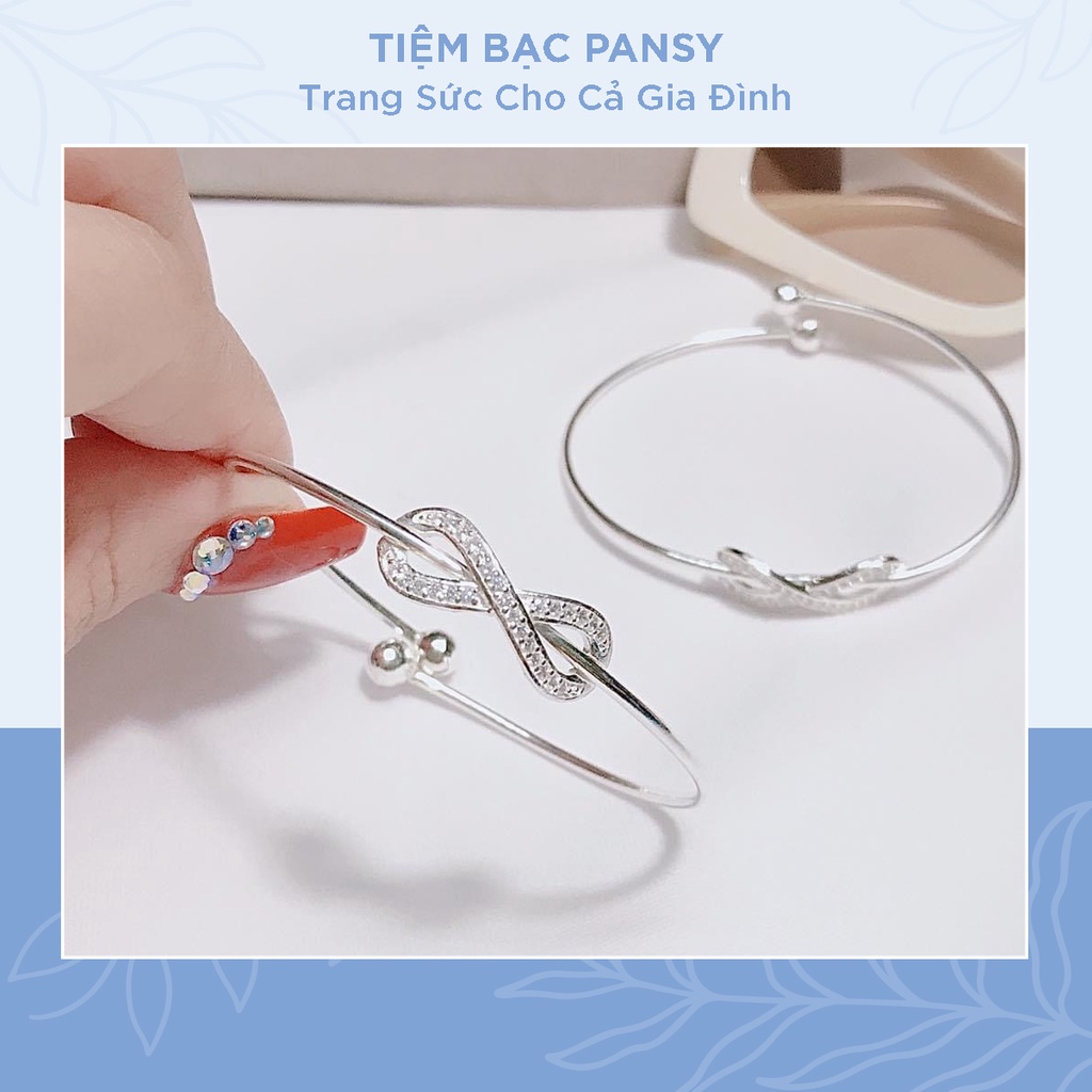 Vòng tay bạc nữ vô cực PANSY - Vòng bạc cho nữ nhẹ nhàng chất liệu bạc ta chuẩn sáng đẹp