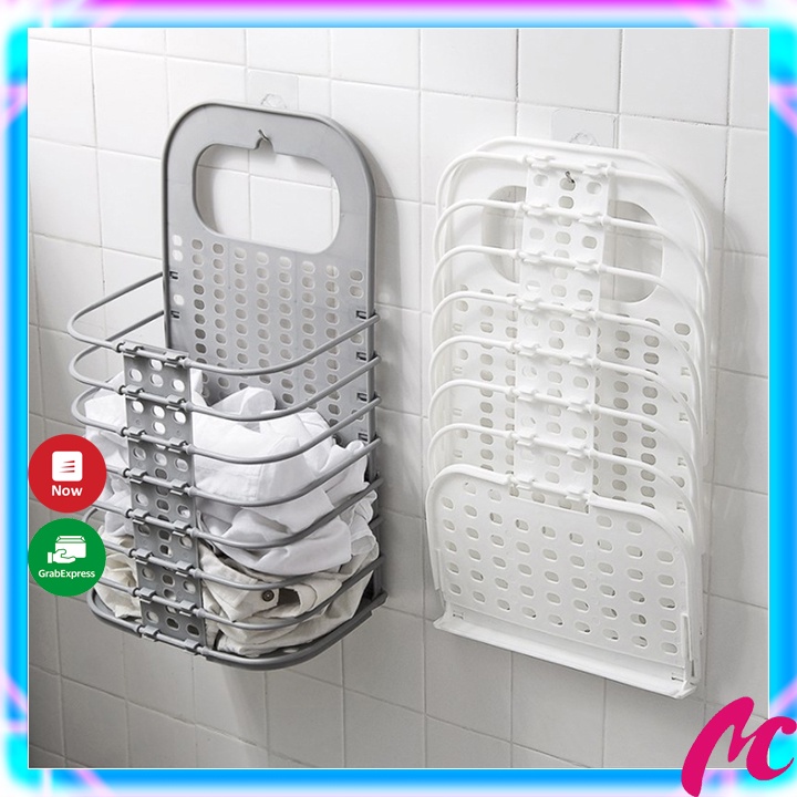 Giỏ đựng đồ gấp gọn thông minh Việt Nhật 3379 tặng kèm móc dính trong,giỏ treo tường gấp gọn đa năng_MC540
