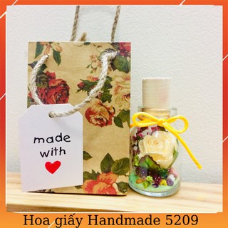 [Có Video] Hoa Giấy Handmade Hoa Trong Chai Hoa Hồng Thủ Công Hoa Giấy Nhún Ý Hoa Trong Lọ
