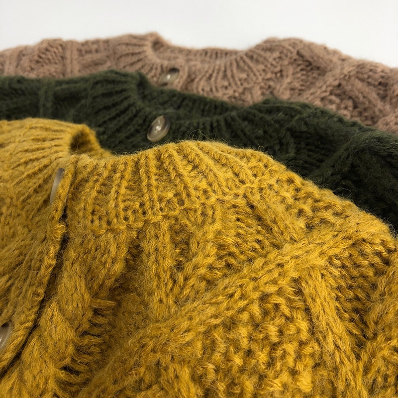 MNGRL Áo Cardigan Len Rộng Phong Thời Trang Hàn Quốc Cho Bé Trai Bé Gái