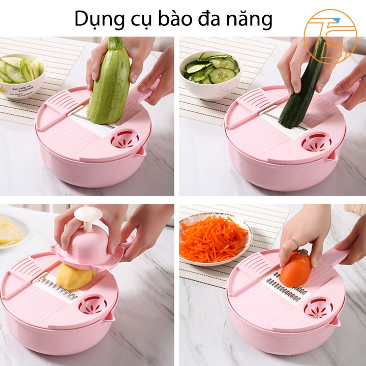 Dụng Cụ Bào Củ Quả 6 Lưỡi Lúa Mạch Có Tay Cầm - Rổ Cắt Sợi Thực Phẩm Lọc Lồng Đỏ Trứng Gà Tiện Ích