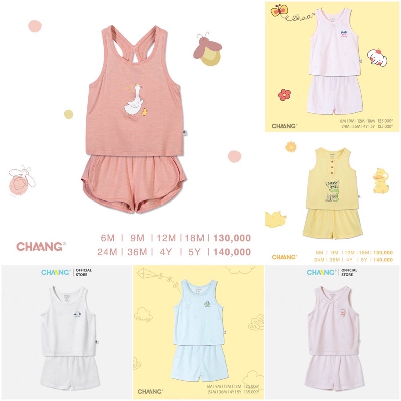 Bộ áo ba lỗ quần đùi trẻ em summer Chaang