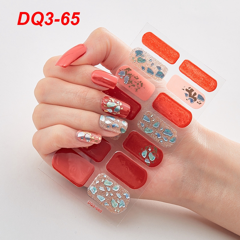 Set 14 miếng dán móng tay nhãn dán trang trí móng 3D  Dq3 61-73