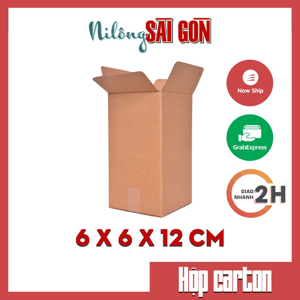 Combo 50 hộp carton size 6x6x12 cm để đóng gói hàng
