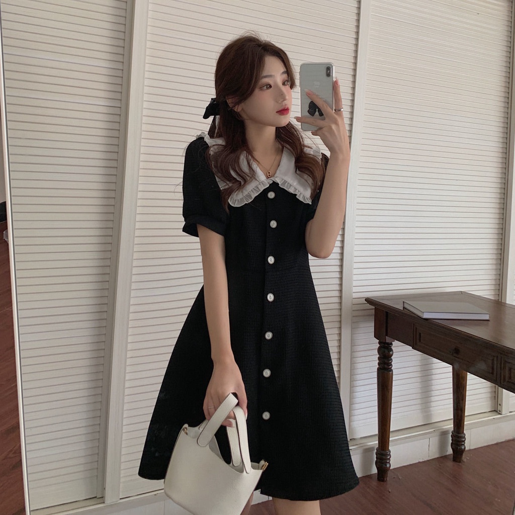 Đầm Nữ Cổ Búp Bê Kiểu Dáng Ngọt Ngào Xinh Xắn  tao bao