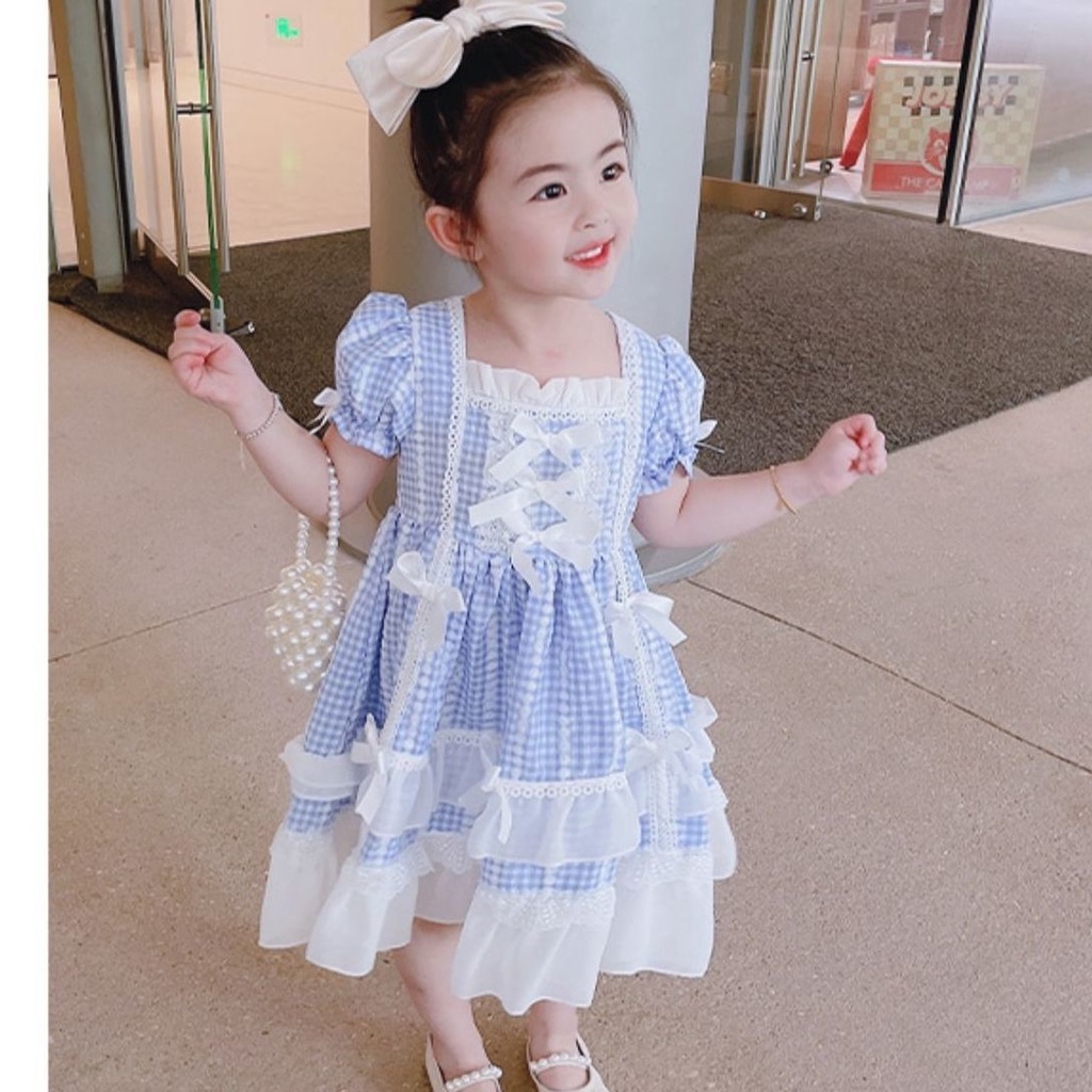 Girls' dress summer 2022 new children's Lolita style princess dress little girl's Pengpeng skirt baby performance 4ufD
