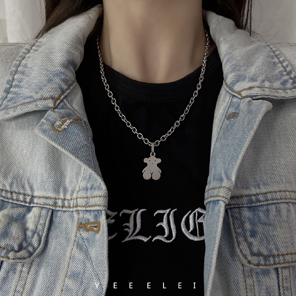 Dây Chuyền Mặt Hình Gấu Dễ Thương Thời Trang Đường Phố Phong Cách Hip Hop 22030