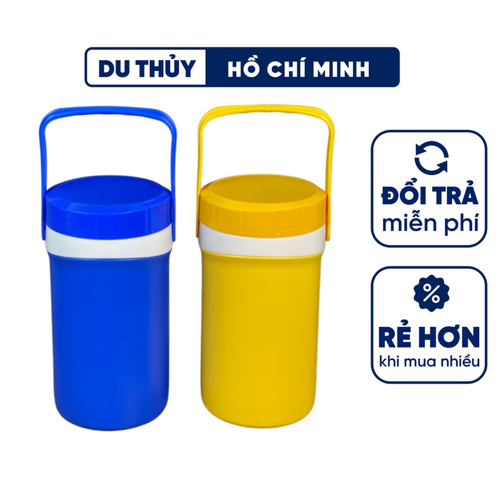 Bình giữ nhiệt 1L BeCool CTT - bình đá 1 lít có quai xách, miệng lớn dễ sử dụng, dễ vệ sinh - giadungduthuy