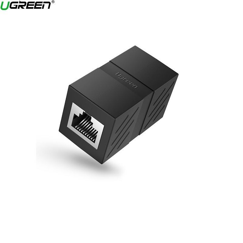 Ugreen 30718 túi có 10 chiếc đầu nối mạng LAN RJ45 cat5e cat6 màu đen chân cắm mạ vàng 24K NW114