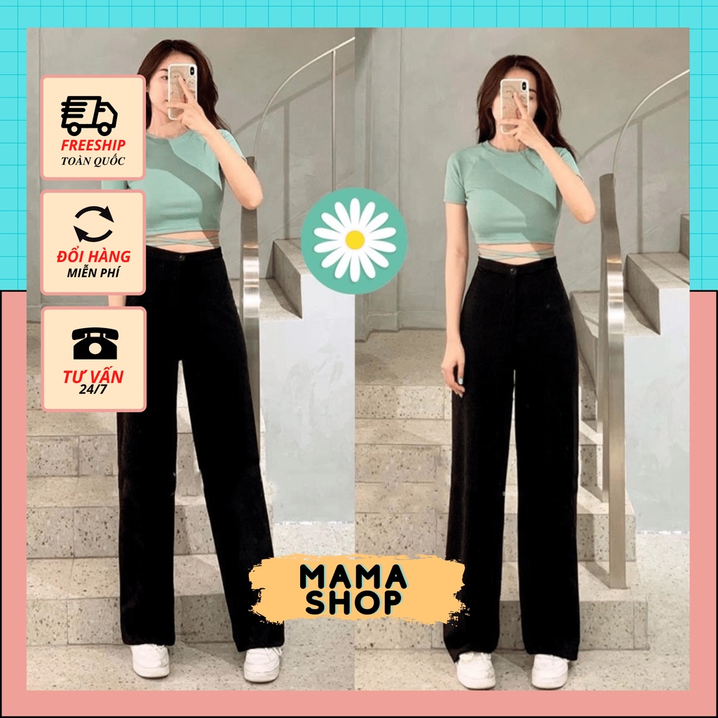 [153FASHIONSALE1] Quần ống rộng suông dáng dài, quần tây ống rộng suông nữ công sở cao cấp Đen – Tím - Trắng