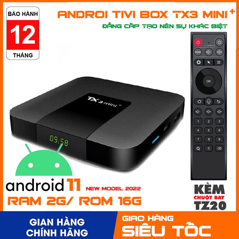 Android tivi box TX3 mini Plus 2022 Android ATV 11 Ram 2G, bộ nhớ trong 16G CPU Amlogic S902W2, USB 3.0