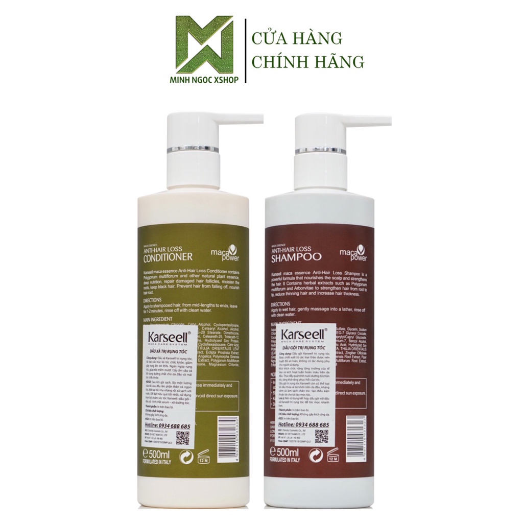 Dầu gội xả chống rụng, kích mọc tóc Karseell Maca Anti Hair Loss 500ml
