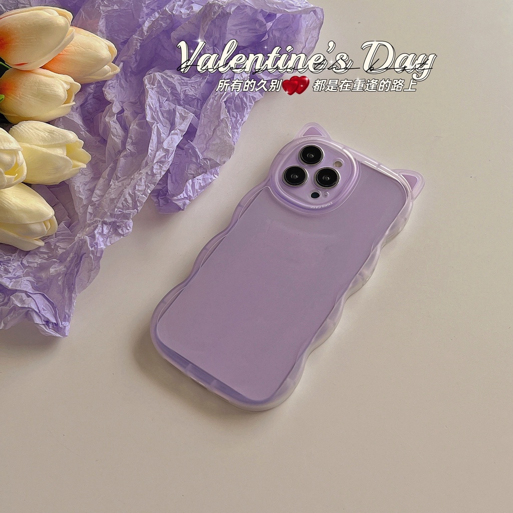 Ốp Điện Thoại tpu Trong Suốt Họa Tiết Tai Mèo Hoạt Hình Cho iphone 13 pro max ins12 pro max x/xs max11 pro max xsmax