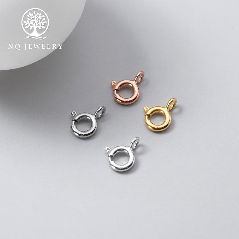 Charm bạc móc khóa tròn kết vòng tay, dây chuỗi - NQ Jewelry